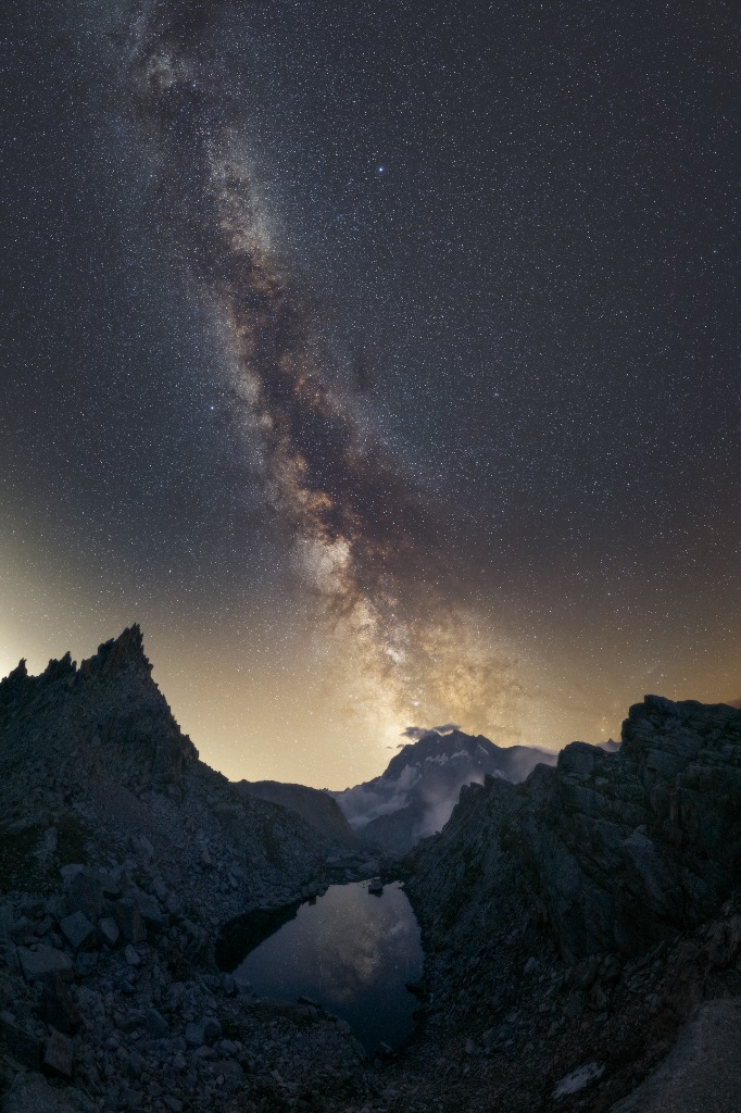 Milky Way in the Alpine mountains — Where Mountains Embrace the Sky